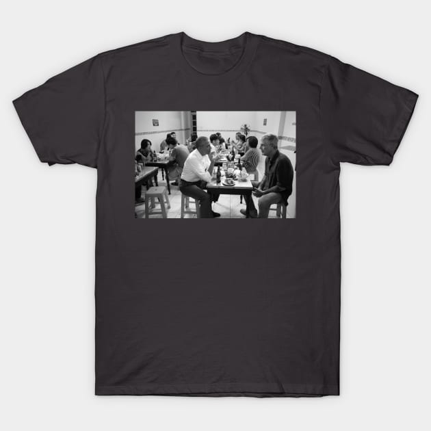 President Barack Obama with Anthony Bourdain T-Shirt by Soriagk